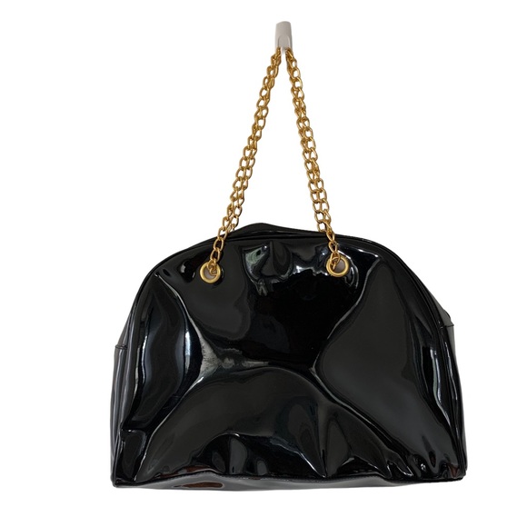 Nicki Minaj Handbags - Nicki Minaj Barbz Patent PVC Black Gold Studded Y2K Baddie Urban Maximalist Bag